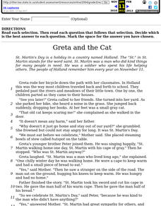 Reading Comprehension: "Greta and the Cat" Interactive Reading Comprehension: "Greta and the Cat" Interactive