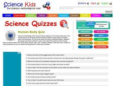 Human Body Quiz Worksheet Human Body Quiz Worksheet