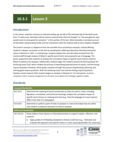 Grade 10 ELA Module 3: Unit 1, Lesson 3 Lesson Plan Grade 10 ELA Module 3: Unit 1, Lesson 3 Lesson Plan