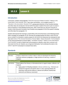 Grade 10 ELA Module 2: Unit 3, Lesson 6 Lesson Plan Grade 10 ELA Module 2: Unit 3, Lesson 6 Lesson Plan