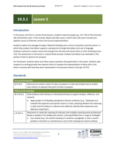 Grade 10 ELA Module 3: Unit 1, Lesson 5 Lesson Plan Grade 10 ELA Module 3: Unit 1, Lesson 5 Lesson Plan