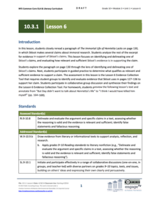 Grade 10 ELA Module 3: Unit 1, Lesson 6 Lesson Plan Grade 10 ELA Module 3: Unit 1, Lesson 6 Lesson Plan
