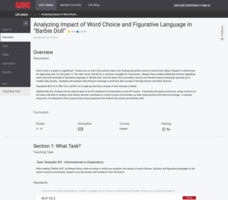 Analyzing Impact of Word Choice and Figurative Language in "Barbie Doll" Lesson Plan Analyzing Impact of Word Choice and Figurative Language in "Barbie Doll" Lesson Plan