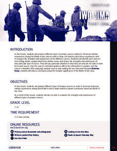 Iwo Jima: The View from the Front Lines Lesson Plan Iwo Jima: The View from the Front Lines Lesson Plan