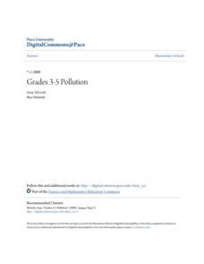 Pollution Lesson Plan Pollution Lesson Plan