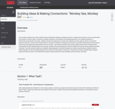 Building Ideas and Making Connections: "Monkey See, Monkey Do" Lesson Plan Building Ideas and Making Connections: "Monkey See, Monkey Do" Lesson Plan