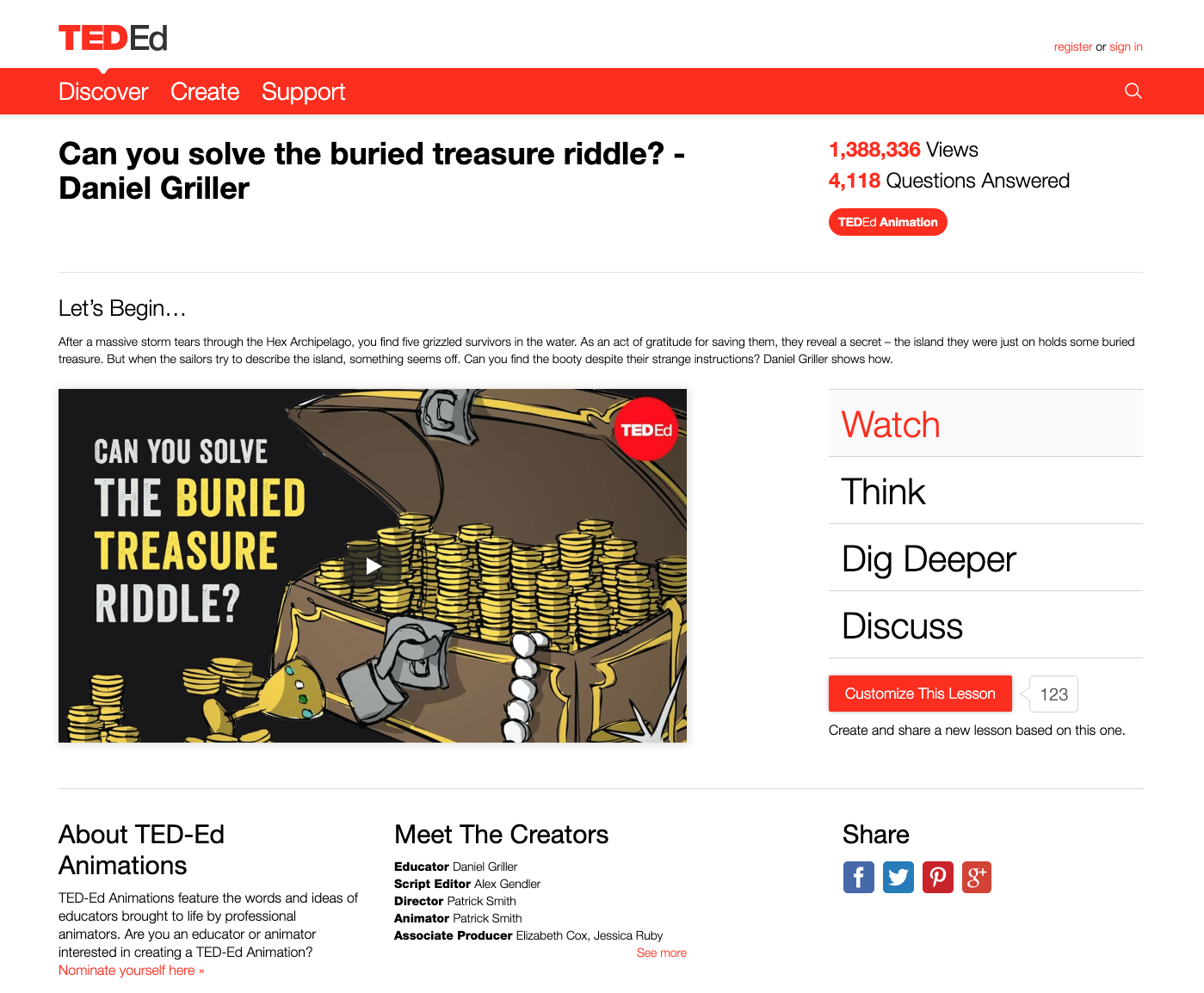 Can You Solve the Buried Treasure Riddle? Video Can You Solve the Buried Treasure Riddle? Video