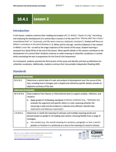 Grade 10 ELA Module 4: Unit 1, Lesson 2 Lesson Plan Grade 10 ELA Module 4: Unit 1, Lesson 2 Lesson Plan