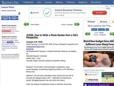 How to Write a Movie Review from a Pet's Perspective Lesson Plan How to Write a Movie Review from a Pet's Perspective Lesson Plan