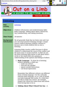 A Guide to Getting Along: Listening Lesson Plan A Guide to Getting Along: Listening Lesson Plan