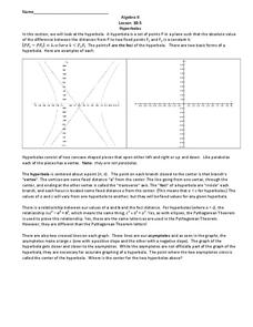 Hyperbolas Worksheet Hyperbolas Worksheet