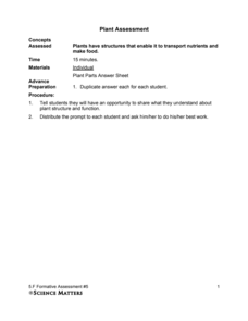 Formative Assessment #5: Plant Assessment Formative Assessment #5: Plant Assessment