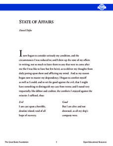 State of Affairs Worksheet State of Affairs Worksheet