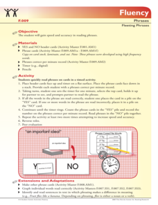 Fluency: Phrases, Fleeting Phrases Activity Fluency: Phrases, Fleeting Phrases Activity
