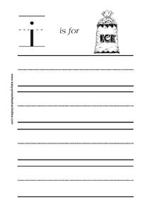 I is for Ice Worksheet I is for Ice Worksheet