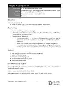 Moons in Comparison Lesson Plan Moons in Comparison Lesson Plan