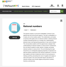 Rational Numbers Unit Plan Rational Numbers Unit Plan