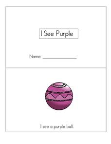I See Purple Worksheet I See Purple Worksheet