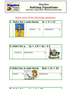 Solving Equations Interactive Solving Equations Interactive