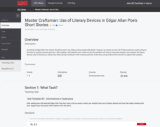 Master Craftsman: Use of Literary Devices in Edgar Allan Poe's Short Stories Lesson Plan Master Craftsman: Use of Literary Devices in Edgar Allan Poe's Short Stories Lesson Plan