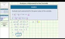 Evaluate a Polynomial in One Variable Instructional Video Evaluate a Polynomial in One Variable Instructional Video
