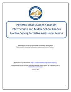 Patterns: Beads under a Blanket - Intermediate and Middle School Grades Lesson Plan Patterns: Beads under a Blanket - Intermediate and Middle School Grades Lesson Plan