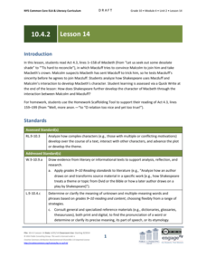 Grade 10 ELA Module 4: Unit 2, Lesson 14 Lesson Plan Grade 10 ELA Module 4: Unit 2, Lesson 14 Lesson Plan