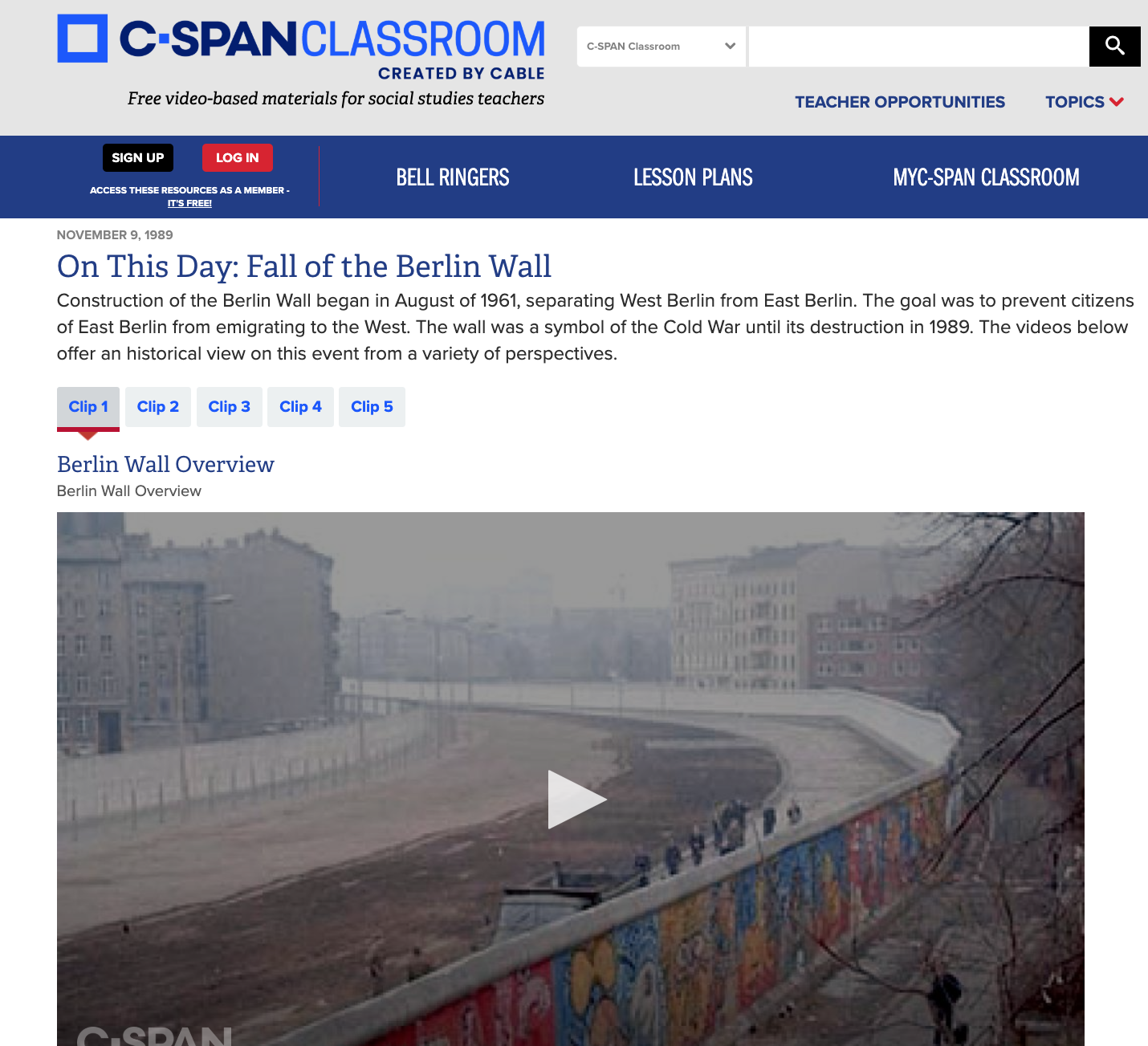 On This Day: Fall of the Berlin Wall Instructional Video On This Day: Fall of the Berlin Wall Instructional Video