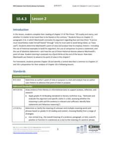 Grade 10 ELA Module 4: Unit 3, Lesson 2 Lesson Plan Grade 10 ELA Module 4: Unit 3, Lesson 2 Lesson Plan