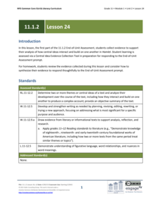 Grade 11 ELA Module 1: Unit 2, Lesson 24 Lesson Plan Grade 11 ELA Module 1: Unit 2, Lesson 24 Lesson Plan