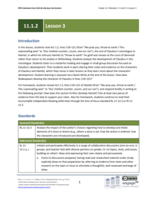 Grade 11 ELA Module 1: Unit 2, Lesson 3 Lesson Plan Grade 11 ELA Module 1: Unit 2, Lesson 3 Lesson Plan
