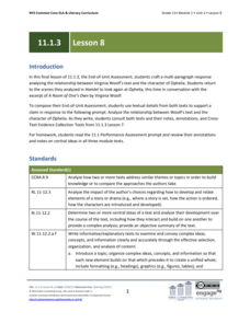 Grade 11 ELA Module 1: Unit 3, Lesson 8 Lesson Plan Grade 11 ELA Module 1: Unit 3, Lesson 8 Lesson Plan