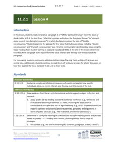 Grade 11 ELA Module 2: Unit 1, Lesson 4 Lesson Plan Grade 11 ELA Module 2: Unit 1, Lesson 4 Lesson Plan
