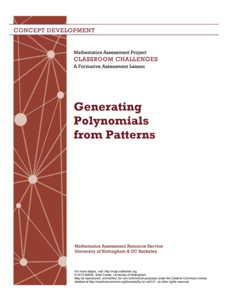 Generating Polynomials from Patterns Lesson Plan Generating Polynomials from Patterns Lesson Plan