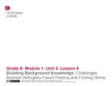 Building Background Knowledge: Challenges Bosnian Refugees Faced Fleeing and Finding Home Lesson Plan Building Background Knowledge: Challenges Bosnian Refugees Faced Fleeing and Finding Home Lesson Plan