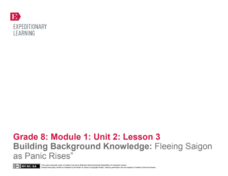 Building Background Knowledge: "Fleeing Saigon as Panic Rises” Lesson Plan Building Background Knowledge: "Fleeing Saigon as Panic Rises” Lesson Plan