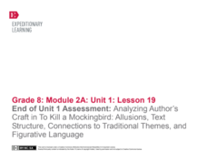 End of Unit 1 Assessment: Analyzing Author’s Craft in To Kill a Mockingbird: Allusions, Text Structure, Connections to Traditional Themes, and Figurative Language Lesson Plan End of Unit 1 Assessment: Analyzing Author’s Craft in To Kill a Mockingbird: Allusions, Text Structure, Connections to Traditional Themes, and Figurative Language Lesson Plan