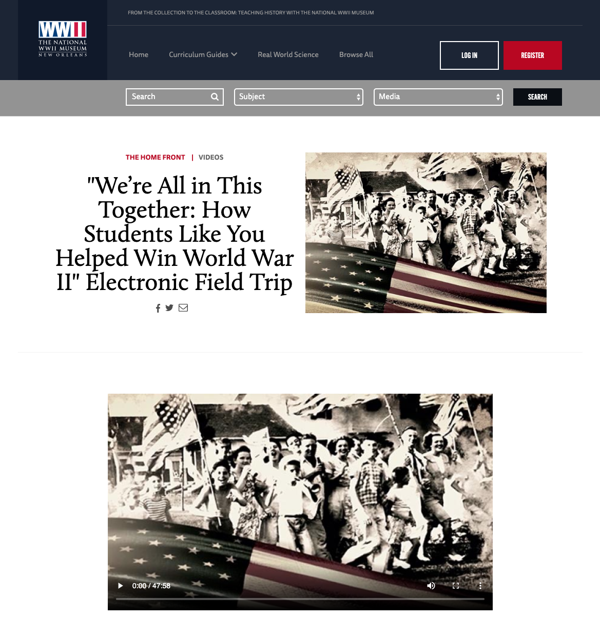 "We’re All in This Together: How Students like You Helped Win World War II" Electronic Field Trip Video "We’re All in This Together: How Students like You Helped Win World War II" Electronic Field Trip Video