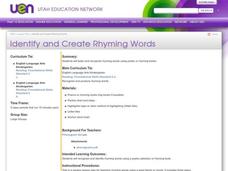 Identify and Create Rhyming Words Lesson Plan Identify and Create Rhyming Words Lesson Plan