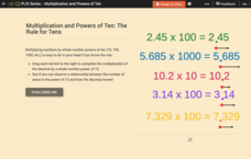 Mental Math to Multiply by Whole Number Powers of Ten: The Rule for Tens Interactive Mental Math to Multiply by Whole Number Powers of Ten: The Rule for Tens Interactive