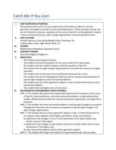 Catch Me If You Can! Unit Plan Catch Me If You Can! Unit Plan