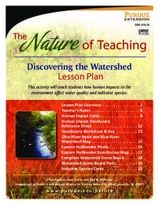 Discovering the Watershed Lesson Plan Discovering the Watershed Lesson Plan