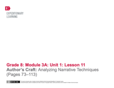 Author’s Craft: Analyzing Narrative Techniques (Pages 73–113) Lesson Plan Author’s Craft: Analyzing Narrative Techniques (Pages 73–113) Lesson Plan