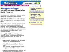 Identifying and Classifying Solid Figures Lesson Plan Identifying and Classifying Solid Figures Lesson Plan