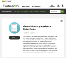 Grade 5 Literacy in Science: Ecosytems Unit Plan Grade 5 Literacy in Science: Ecosytems Unit Plan