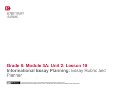 Informational Essay Planning: Essay Rubric and Planner Lesson Plan Informational Essay Planning: Essay Rubric and Planner Lesson Plan