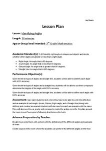 Identifying Angles Lesson Plan Identifying Angles Lesson Plan