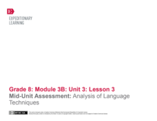 Mid-Unit Assessment: Analysis of Language Techniques Lesson Plan Mid-Unit Assessment: Analysis of Language Techniques Lesson Plan