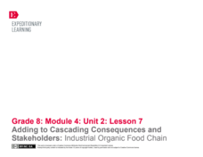 Adding to Cascading Consequences and Stakeholders: Industrial Organic Food Chain Lesson Plan Adding to Cascading Consequences and Stakeholders: Industrial Organic Food Chain Lesson Plan