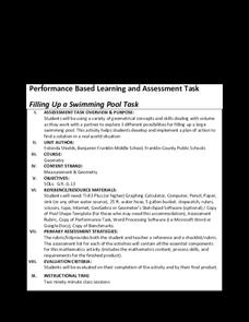 Filling Up a Swimming Pool Task Performance Filling Up a Swimming Pool Task Performance
